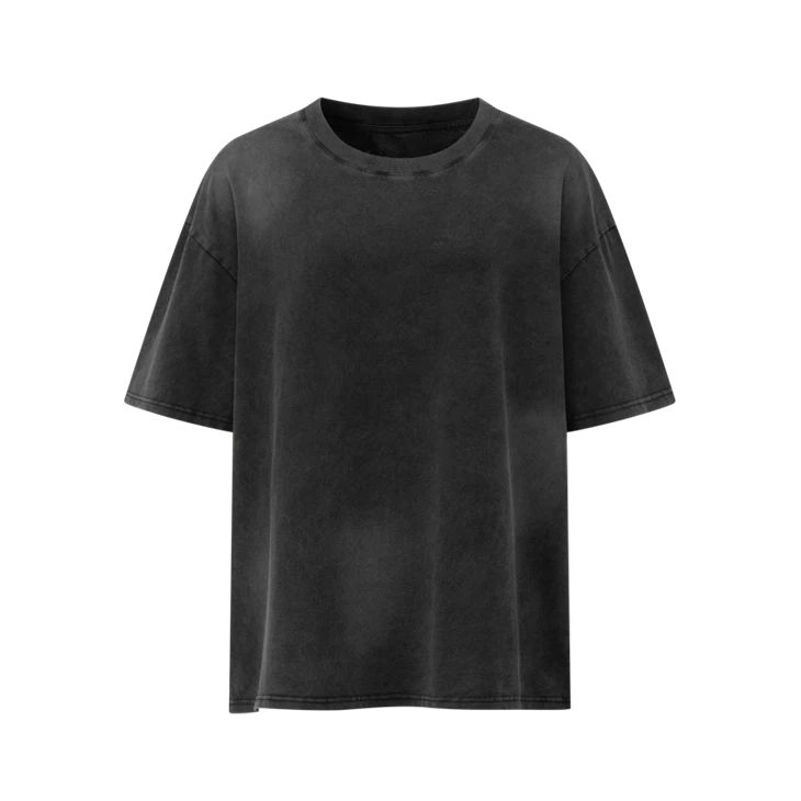 T-shirt in cotone pesante con lavaggio acido oversize OEM all'ingrosso con stampa Kornit DTG